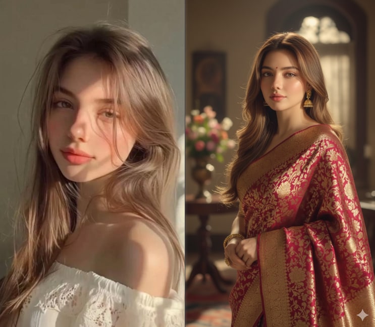 ai saree pictures by nano banana ai