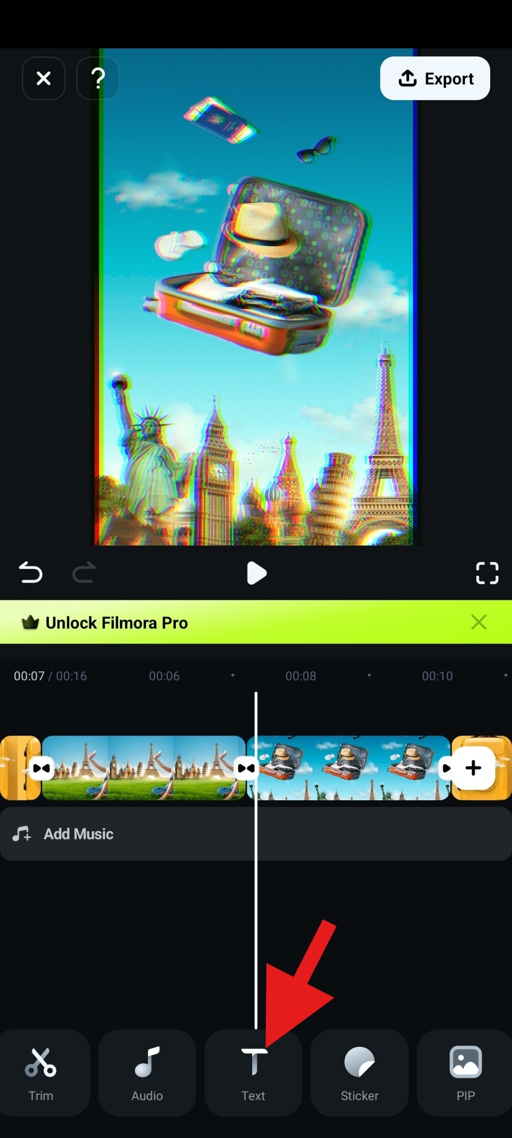 add text to slideshow filmora mobile