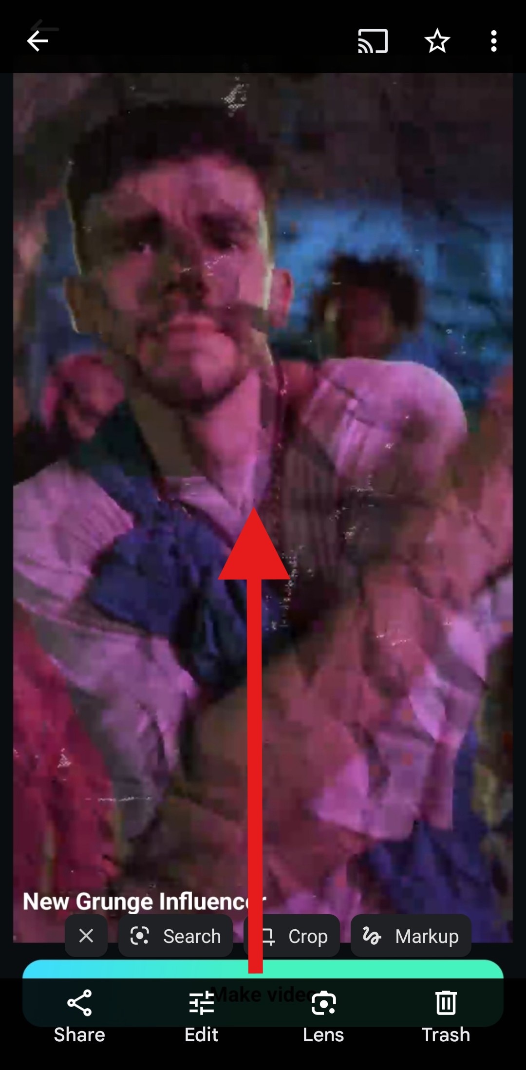 scroll image up to open menu