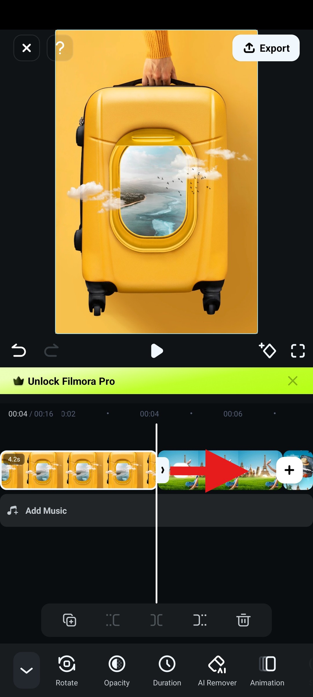trim or extend clips in timeline