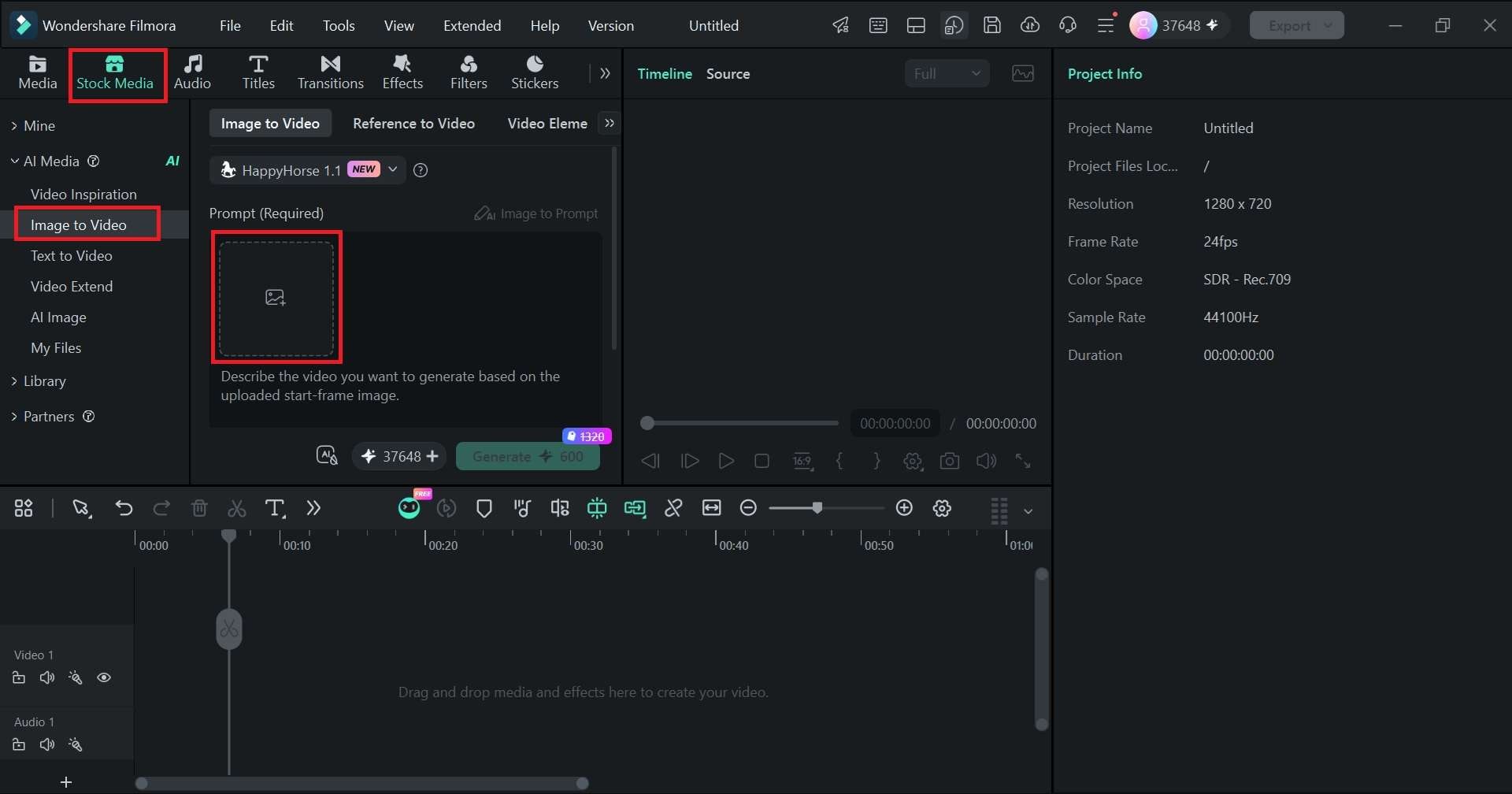 access filmora image to video feature