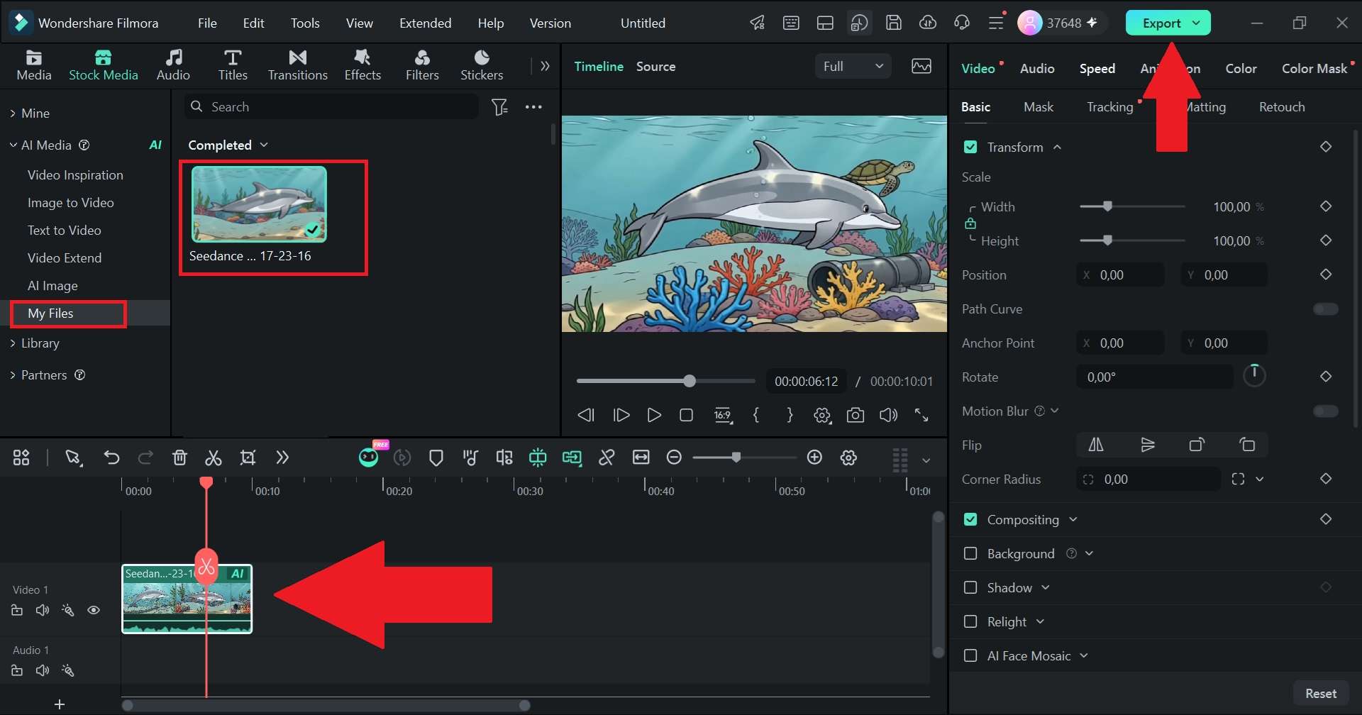 preview the result and export