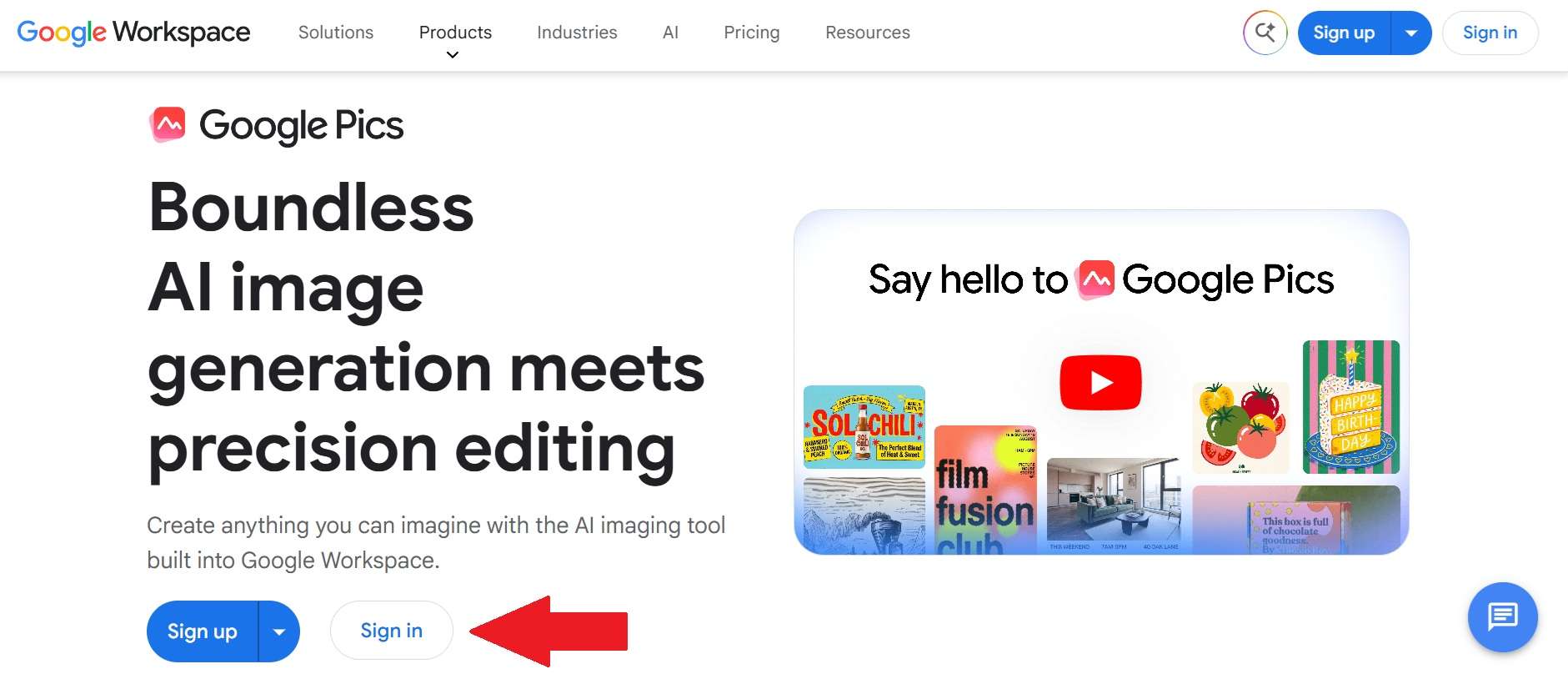 log in to google pics