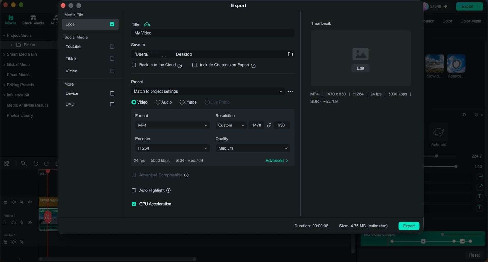 export 360 video in filmora