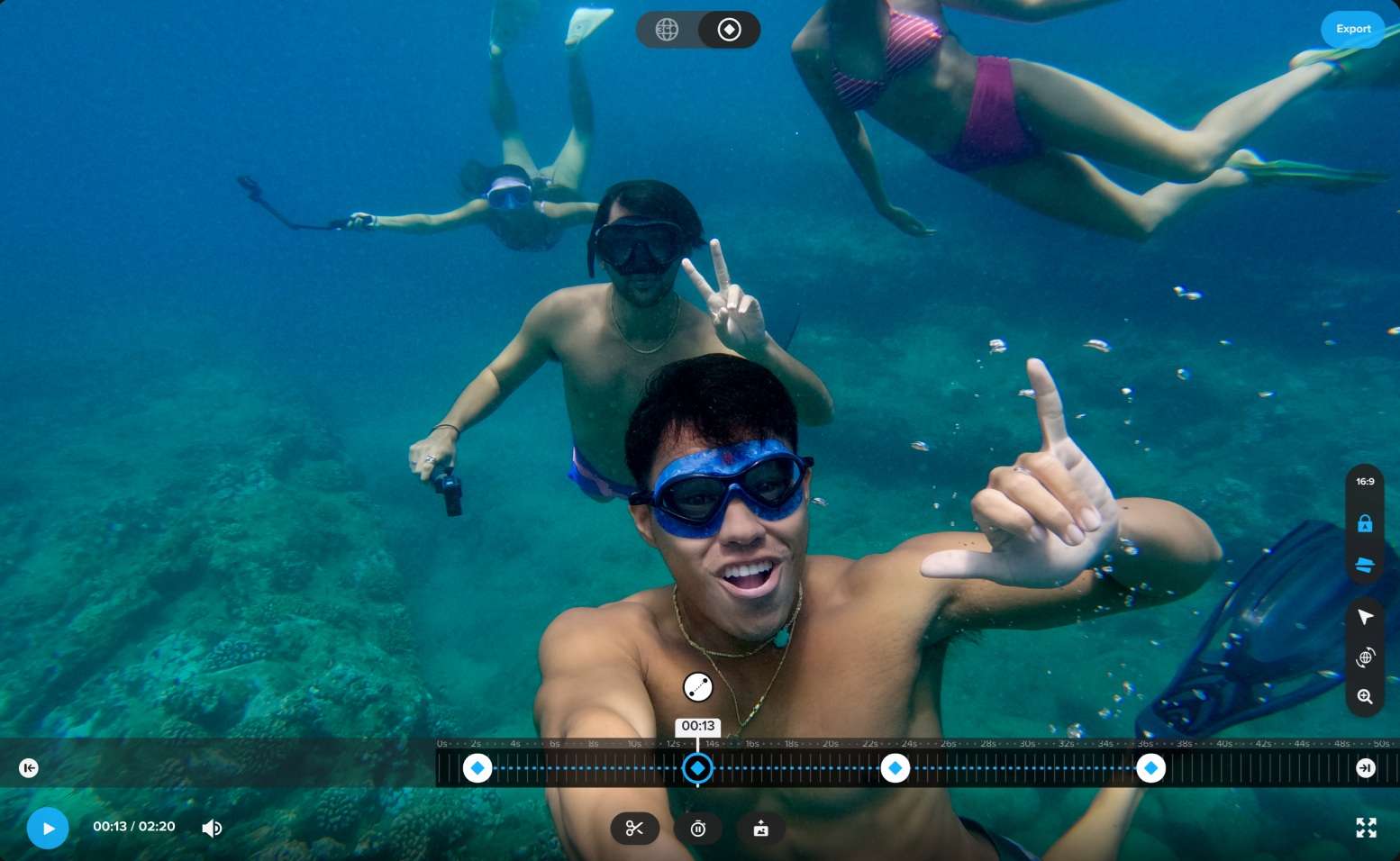 gopro player keyframing and reframing