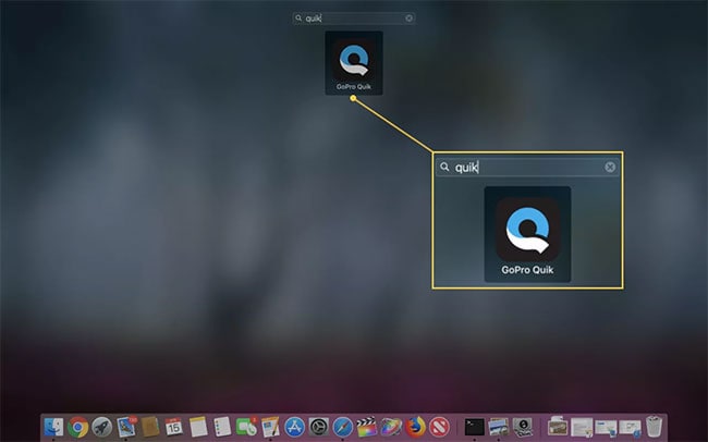 Buka GoPro Quik pada Mac