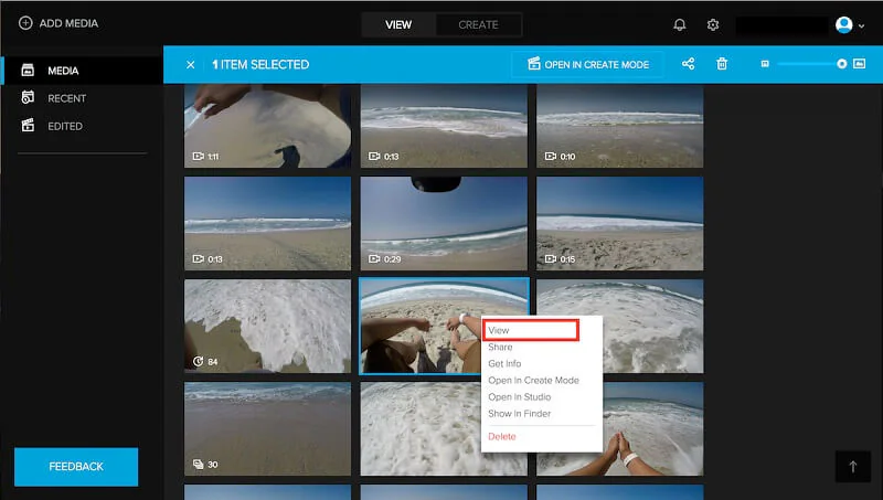 Ver video de GoPro Quik en Mac