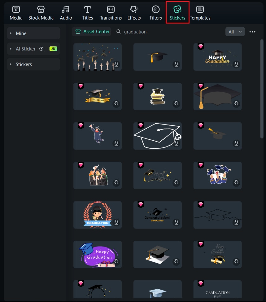 select stickers that match the vibe