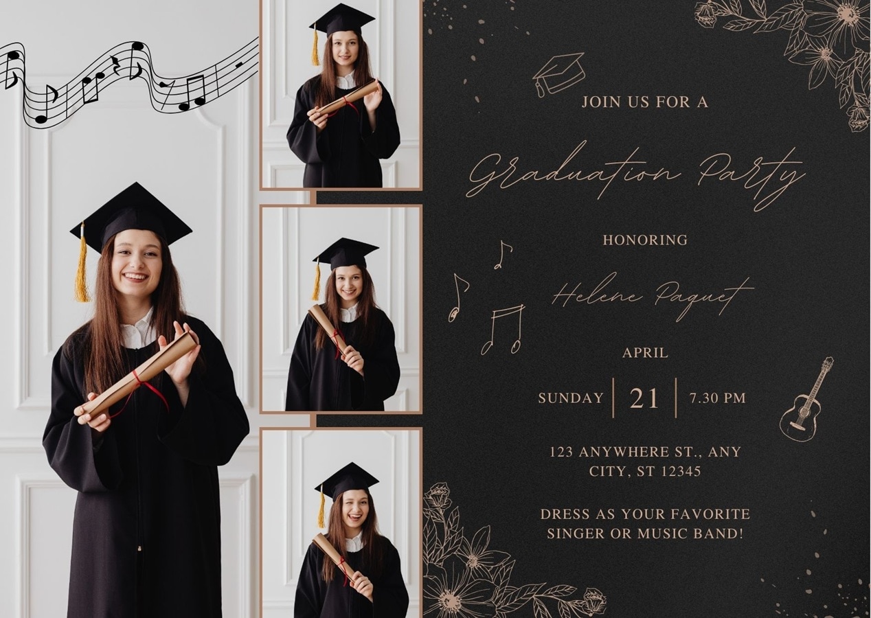 hobby-themed graduation invitation card