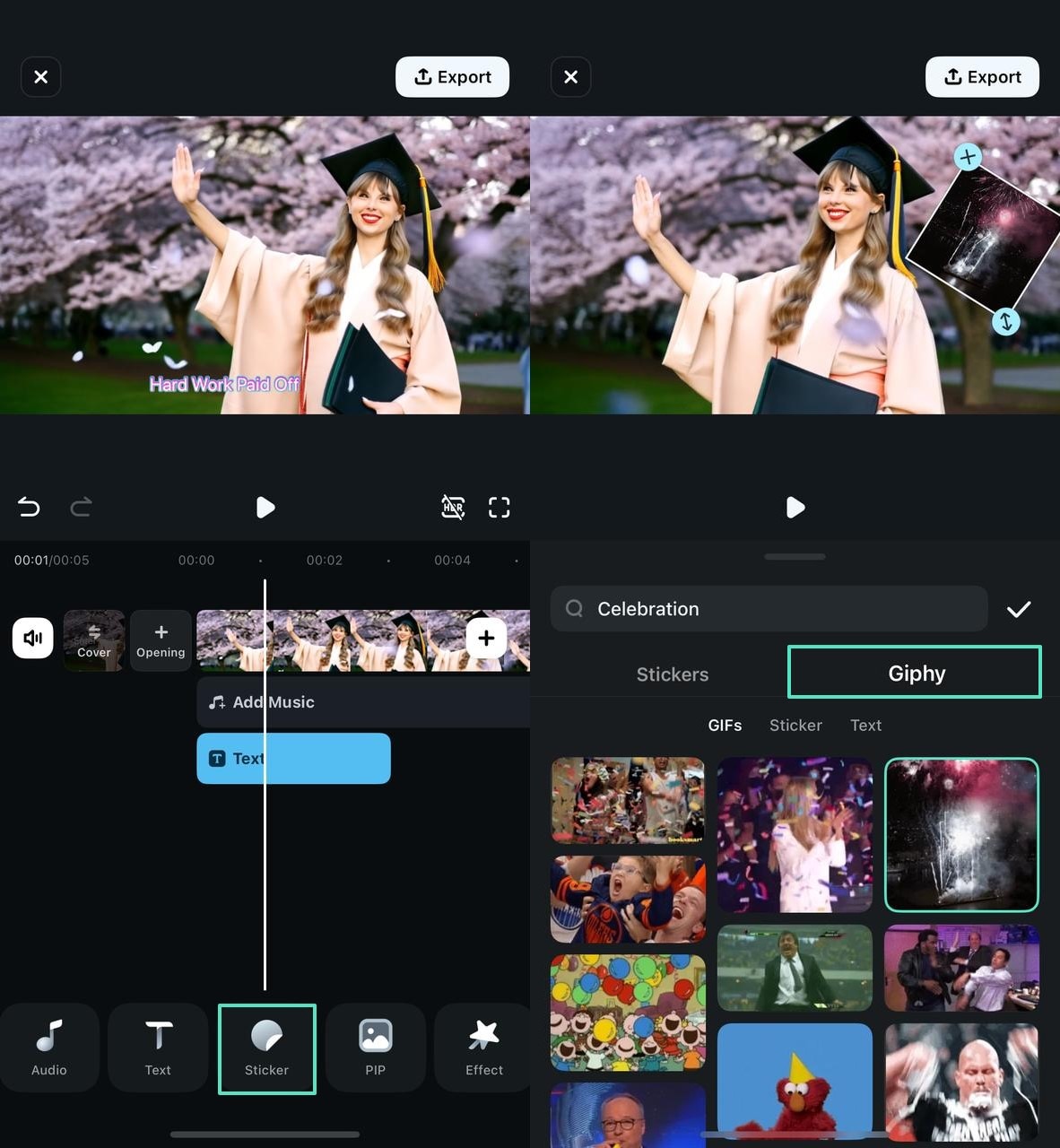 insert stickers to enhance visual