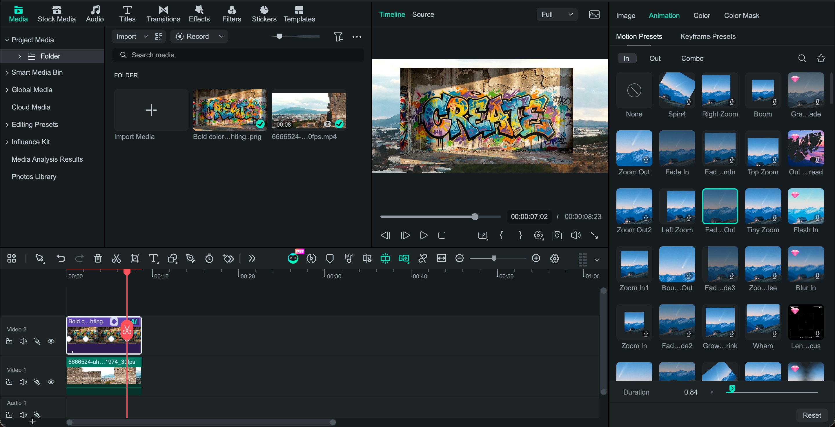 animate the graffiti as needed