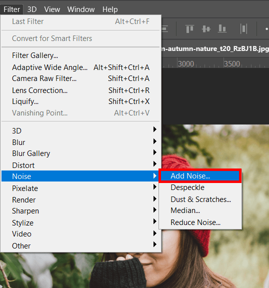 add noise in photoshop