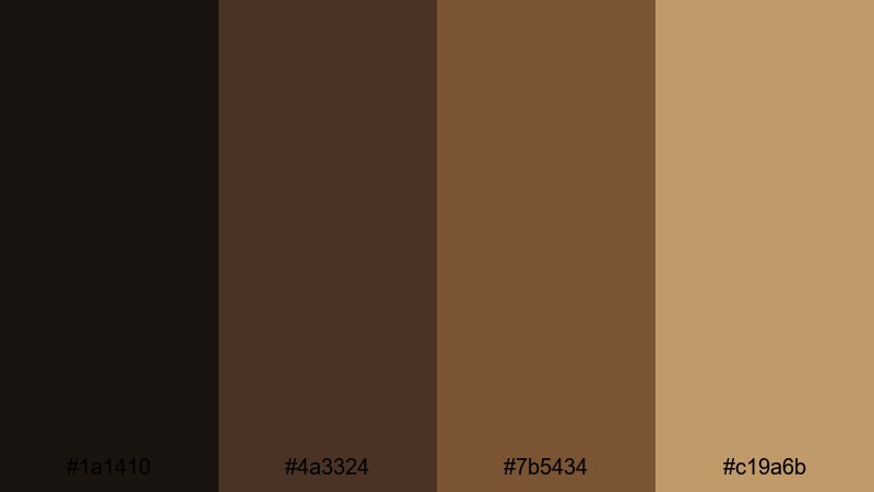 grainy film coffee black brown color palette with hex codes