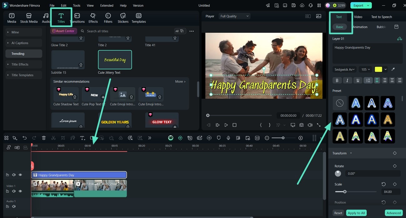 edit text properties video