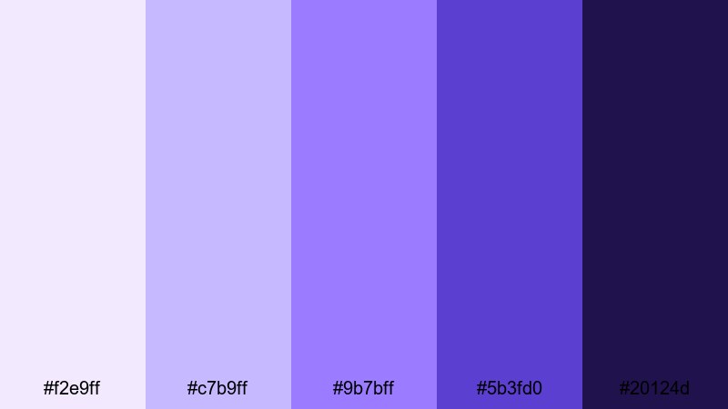 grape ink monochrome violet purple color palette with hex codes