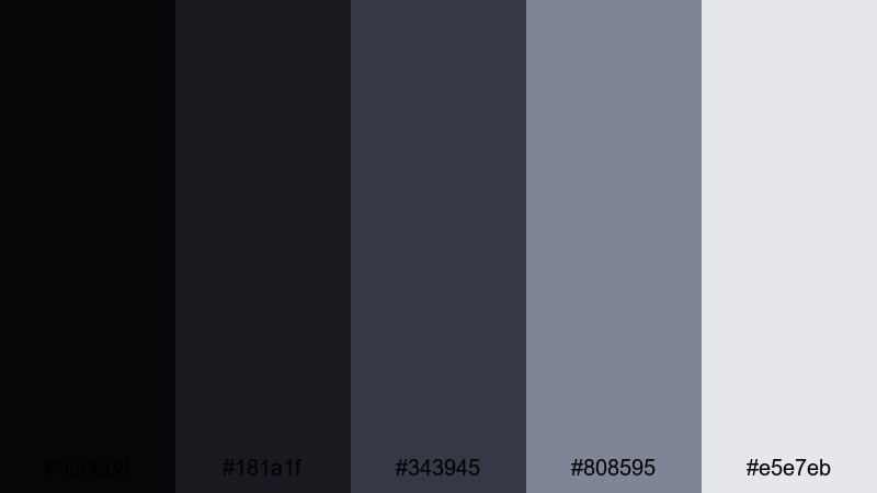 graphite grid layout black gray color palette with hex codes