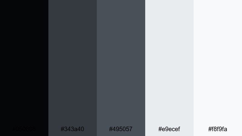 graphite interface clean black color palette with hex codes
