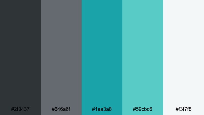 graphite poolside brown turquoise color palette with hex codes