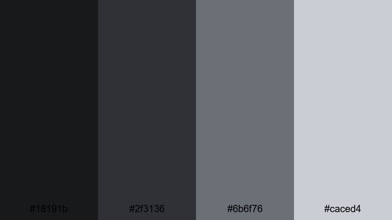 graphite wireframe charcoal color palette with hex codes