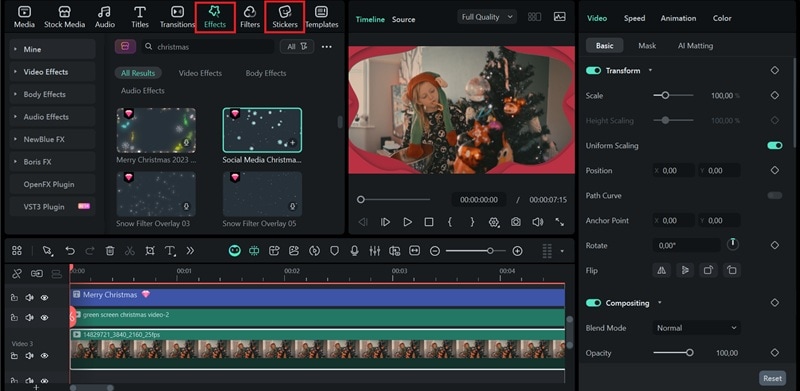 add holiday effects or stickers