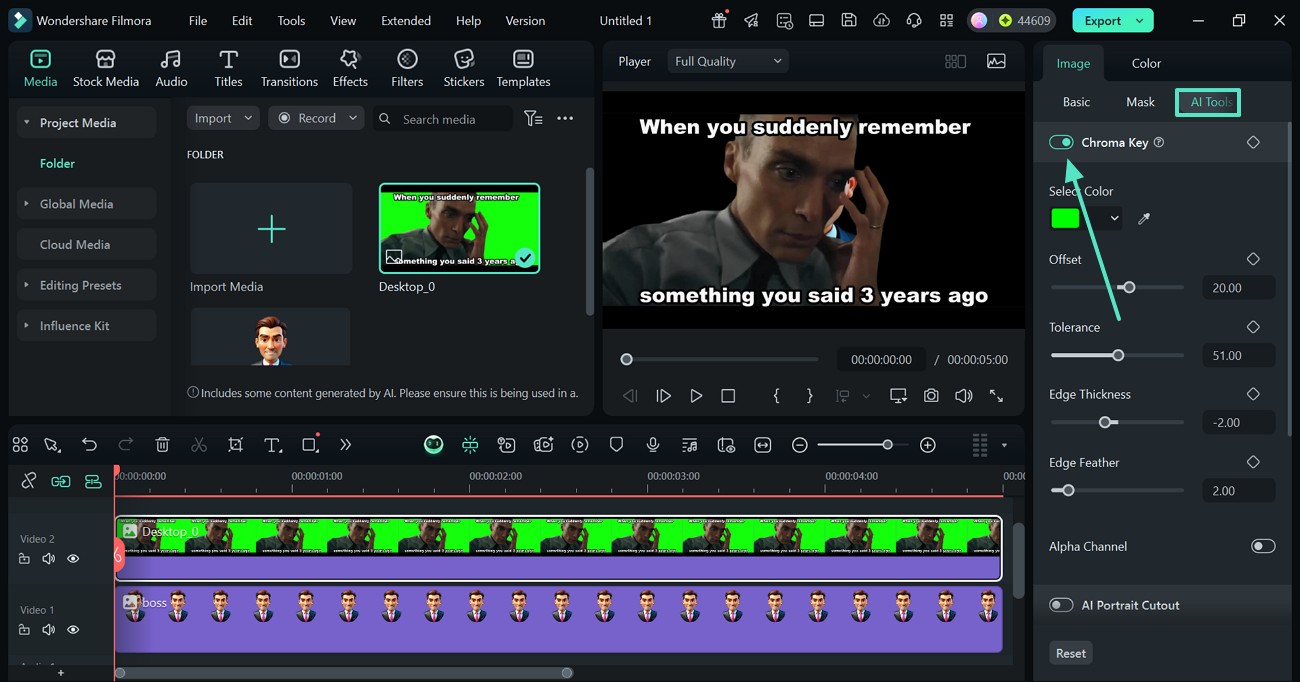 apply chroma key effect
