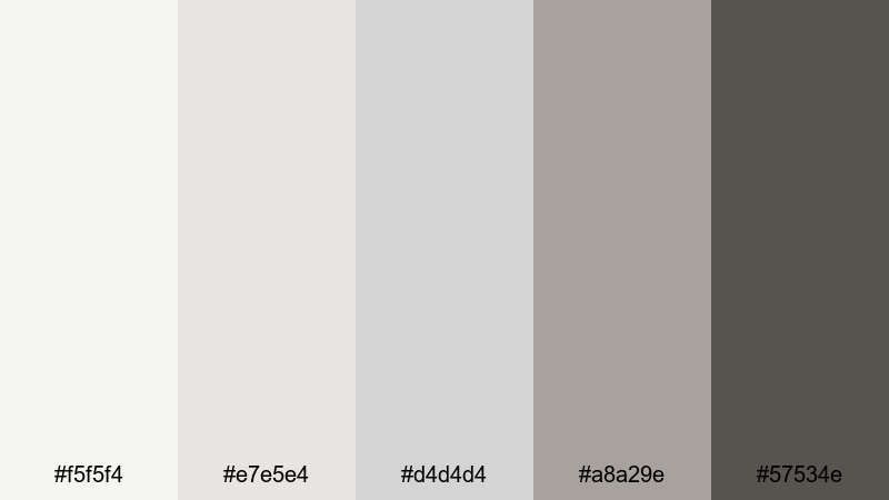 greige apartment light modern color palette with hex codes