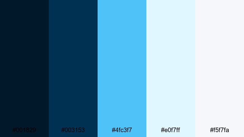 gridline interface prussian blue color palette with hex codes