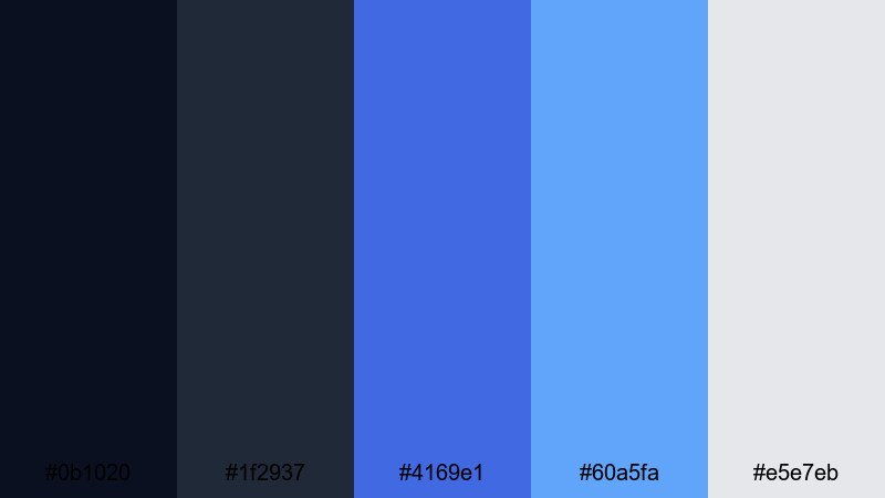 gridline tech blueprint royal blue color palette with hex codes