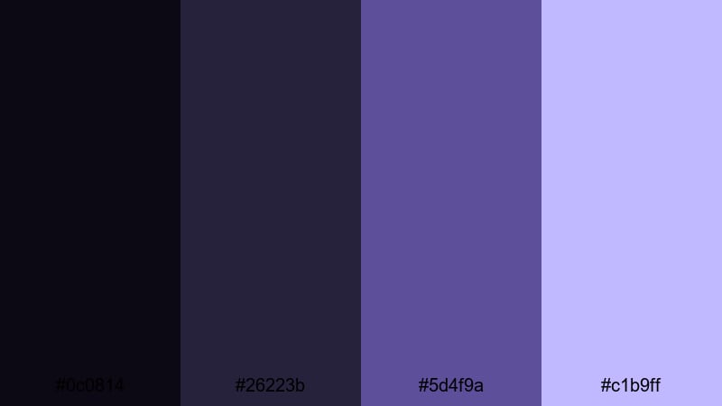 gridline ultramod violet dark violet color palette with hex codes