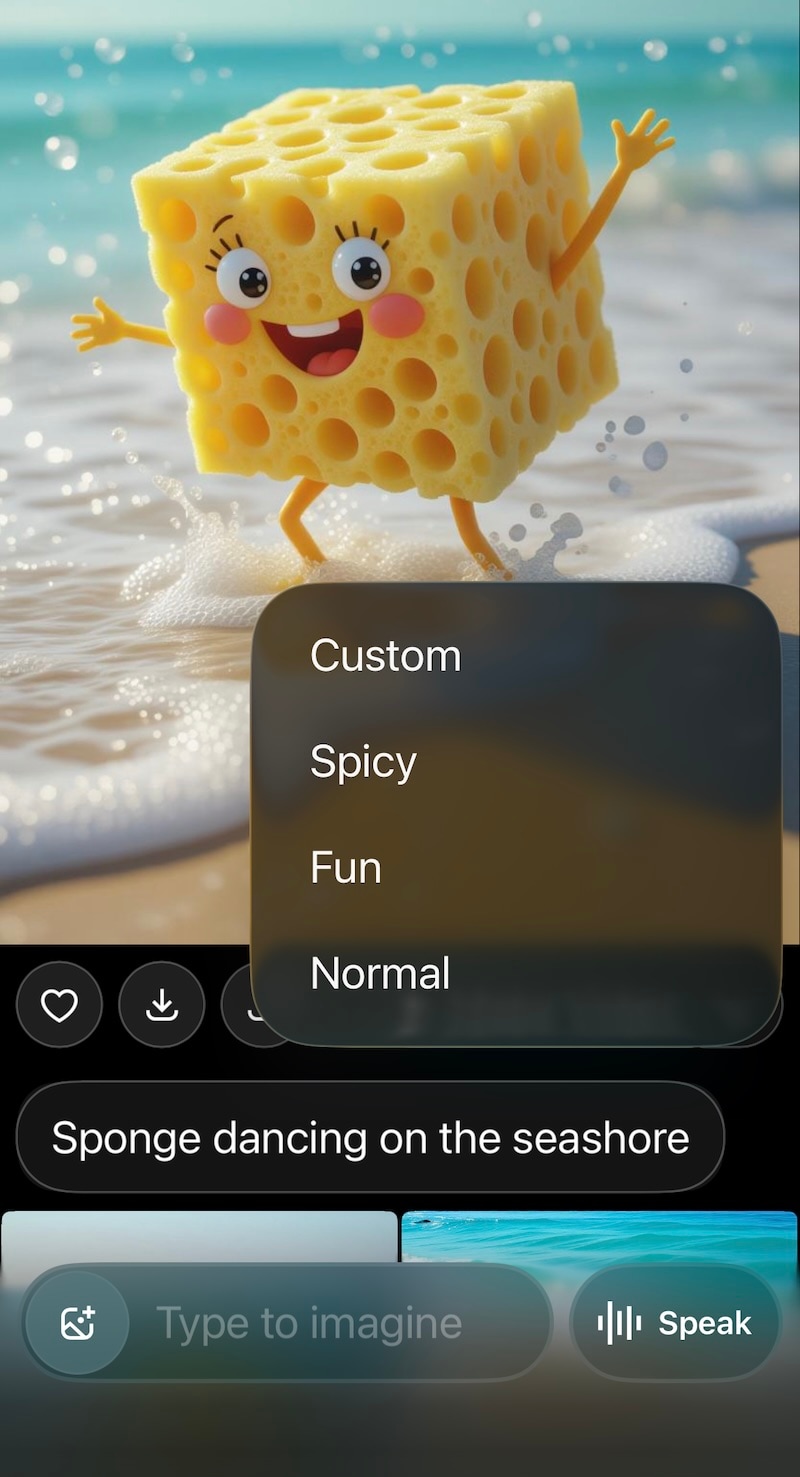 grok video spicy mode option