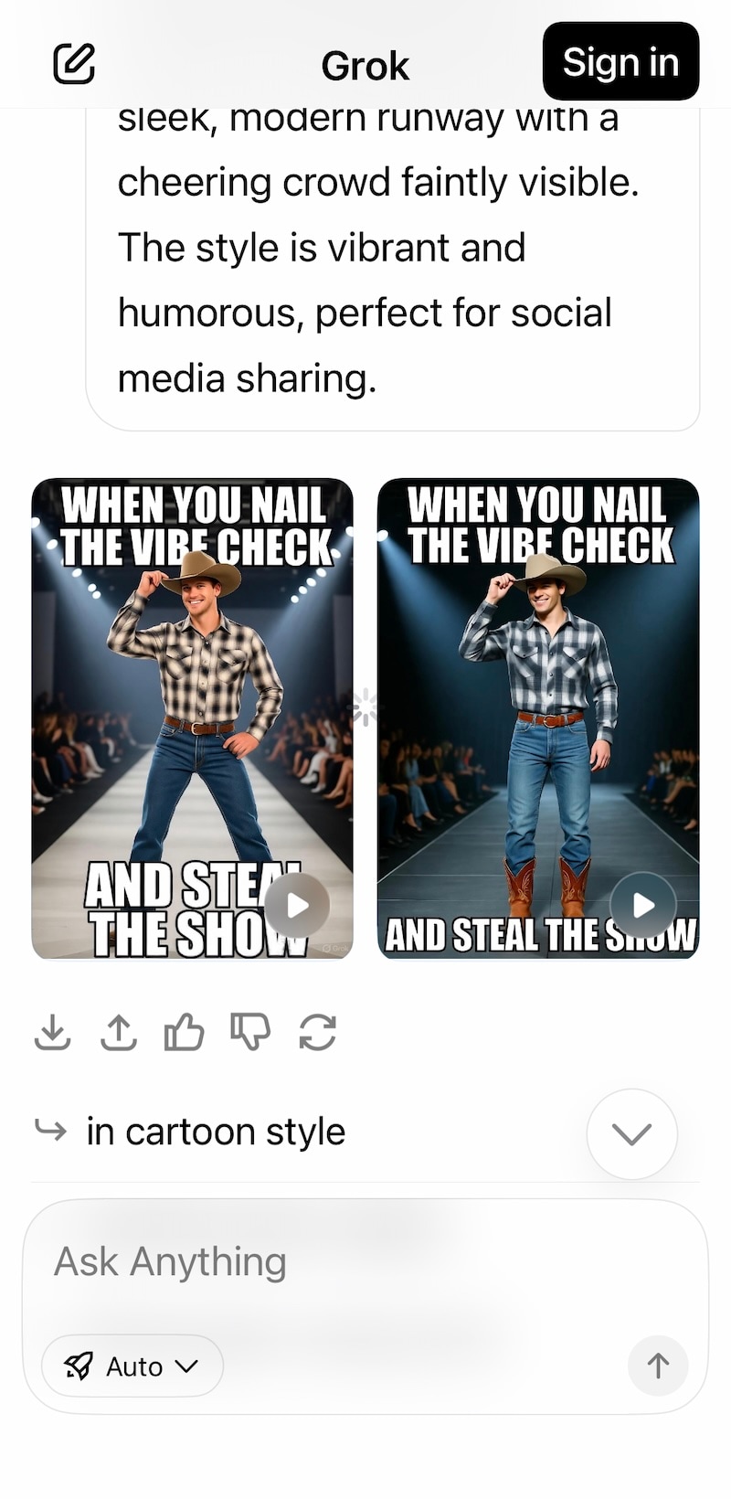 grok meme prompt result