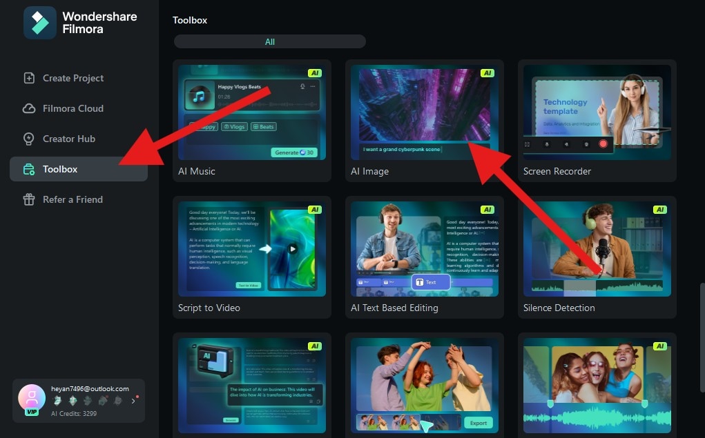 activate ai image feature filmora desktop