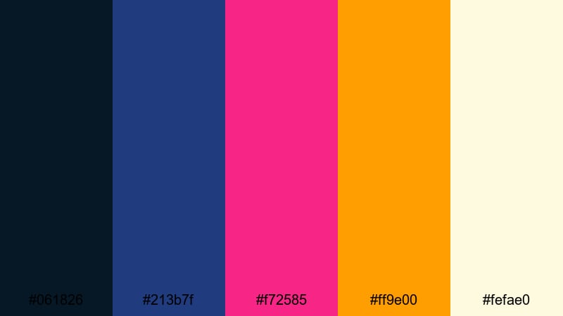 halftime fireworks sports color palette with hex codes