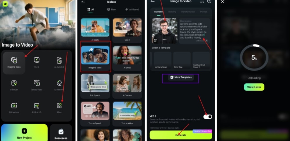 launch and import image