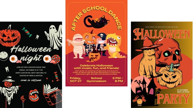 editing halloween party invitation template