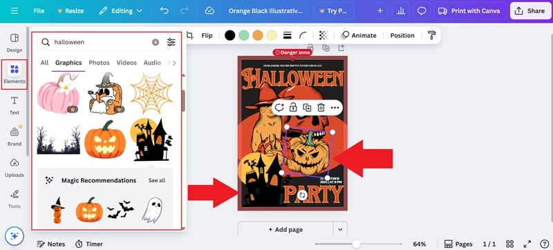 browse through canva halloween stickers