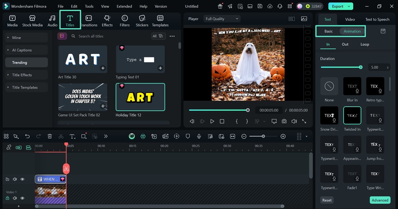 add and animate text
