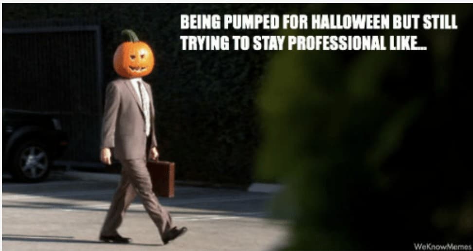 work and halloween meme