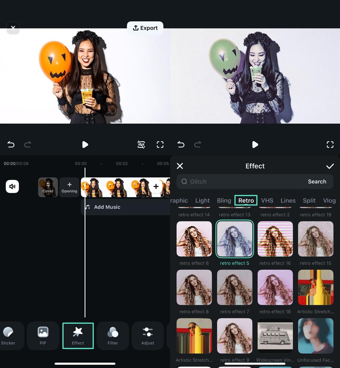 apply retro effects app