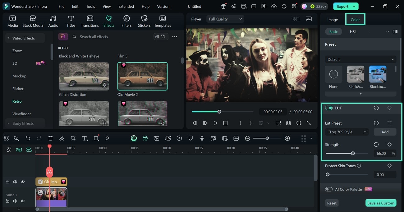 select lut presets filmora