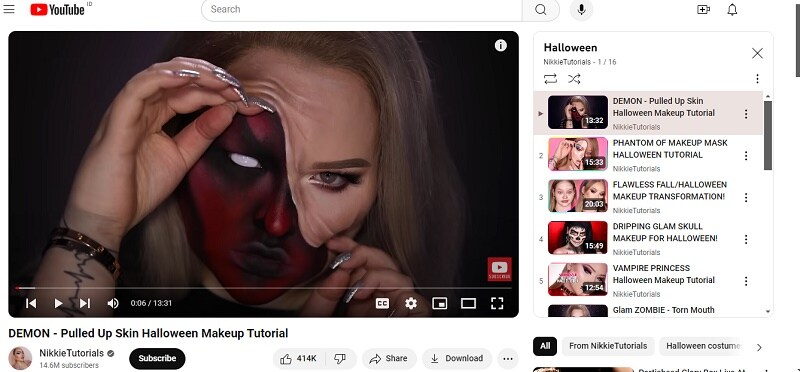 nikki tutorial halloween makeup videos