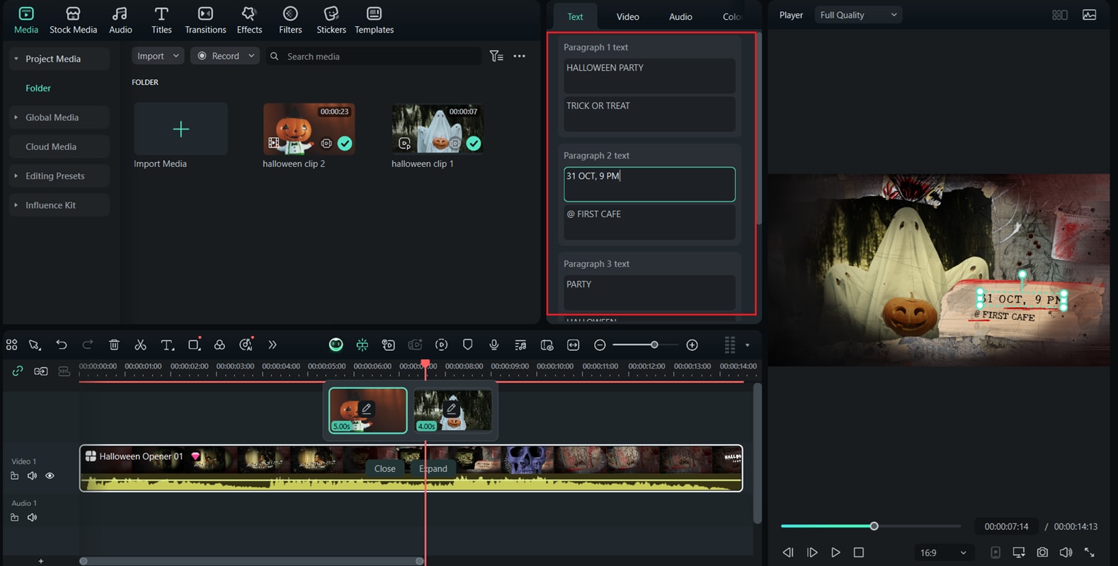 add text your clips