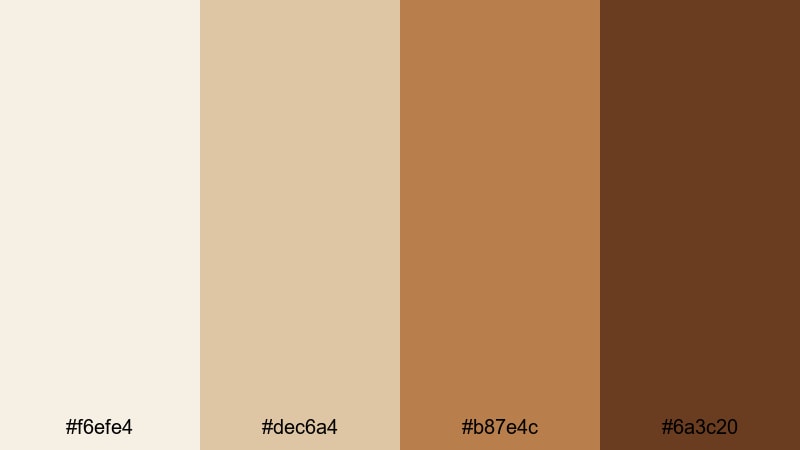 handcrafted pour over coffee color palette with hex codes