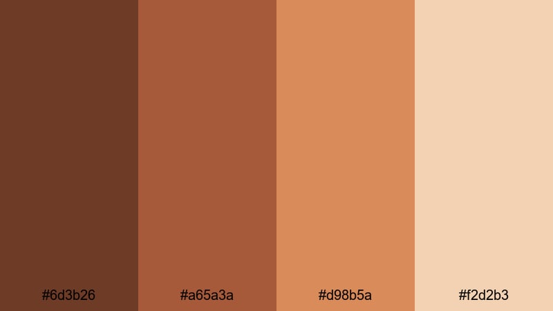 handcrafted terracotta brand brown copper color palette with hex codes