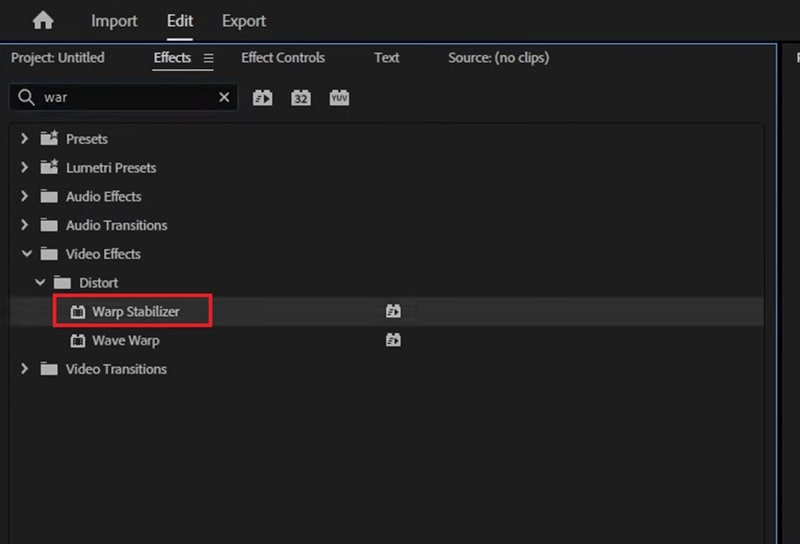 apply warp stabilizer in premiere pro