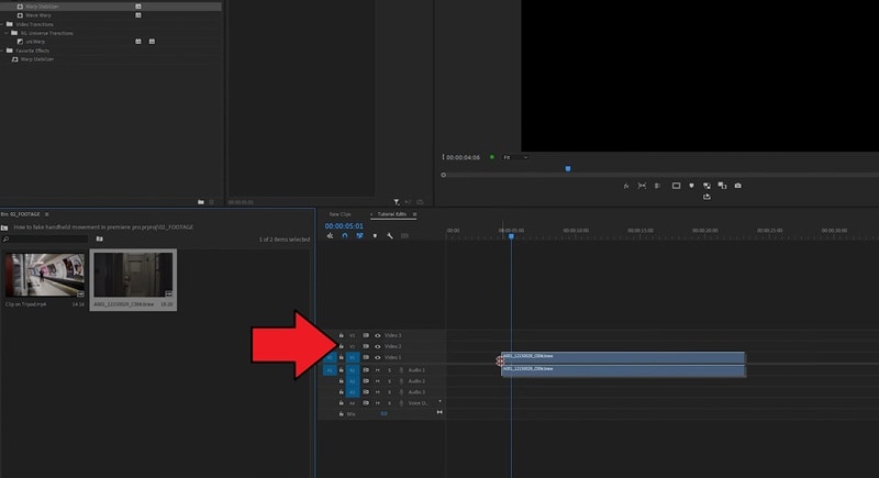 import handheld footage to timeline
