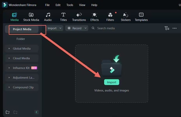 import your video to filmora