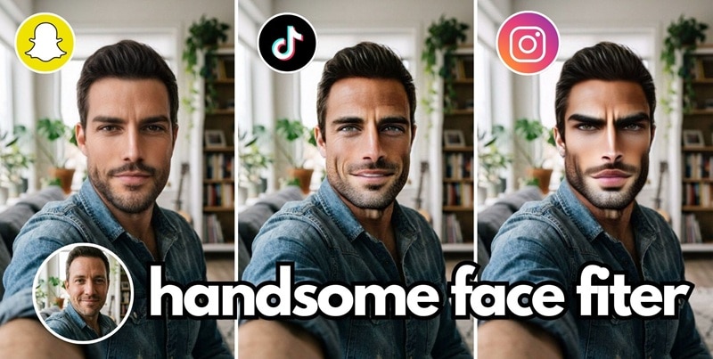 filtre visage handsome