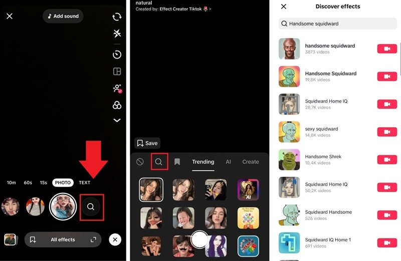 appliquer le filtre handsome sur tiktok