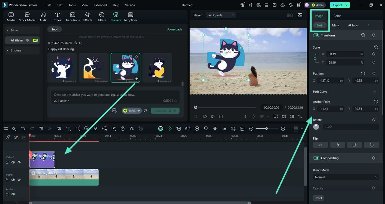 add ai sticker generated